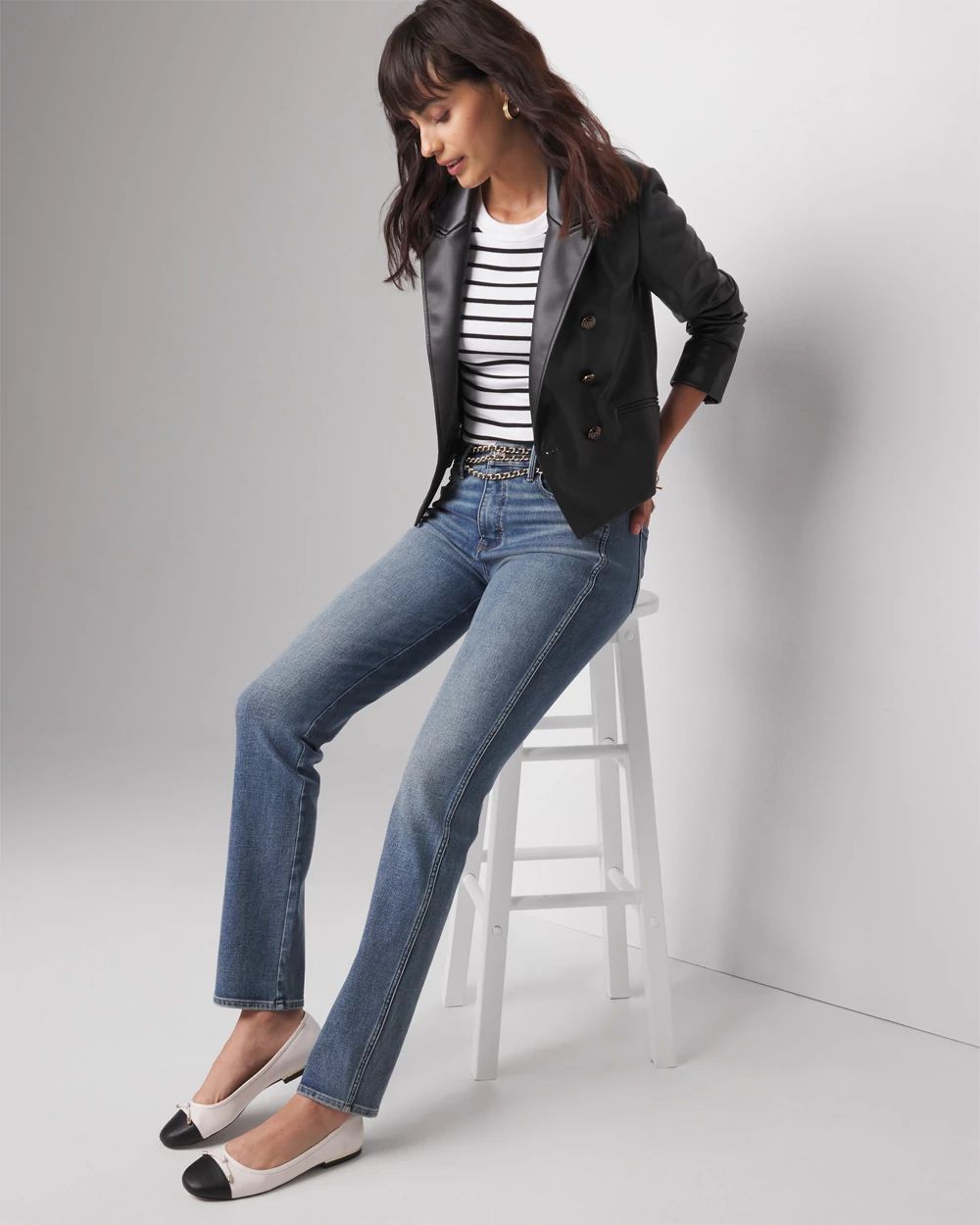 Petite leather jacket blazer cheap
